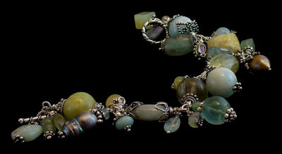 Aquamarine and Sterling Bracelet