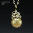 South Sea Pearl, Fine and Sterling Silver, 18K Gold Pendant