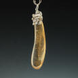 Amber, Sterling, Fine Silver and 18K Gold Pendant
