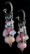 Pink Peruvian Opals and Sterling Earrings