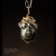 Tahitian Pearl, Fine Silver and 18K Gold Pendant