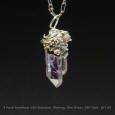 Amethyst, Sterling and Fine Silver Pendant