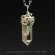 Quartz Crystal, Sterling and Fine Silver Pendant