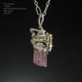 Tourmaline, Sterling, Fine Silver and 18K Gold Pendant